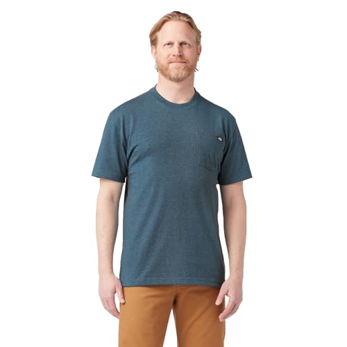 Dickies Herren Schweres Rundhalsausschnitt, Kurzärmelig, Groß T-Shirt, Baltic Blue Heather, XX-Large Hoch von Dickies