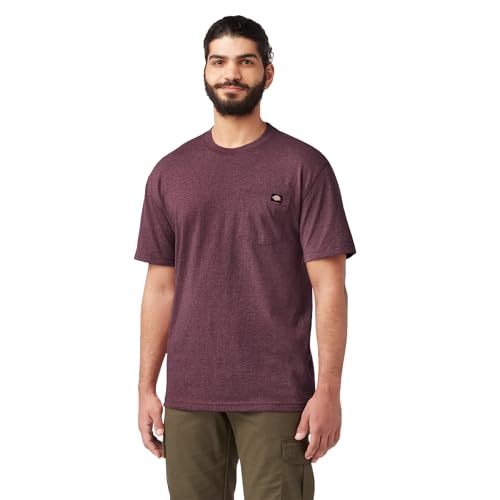 Dickies Herren Schweres Rundhalsausschnitt, Kurzärmelig, Groß T-Shirt, Burgunderrot Heather, 3XL von Dickies