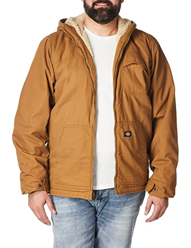 Dickies - Outerwear for Men, Sherpa Lined Duck Jacket, Three-Piece Hood, Rinsed Brown Duck, 3XL von Dickies