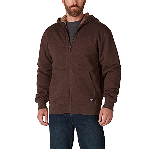 Dickies Herren Kapuzenpullover mit Sherpa-Futter und Reißverschluss Jacke, Chocolate Heather, X-Large von Dickies