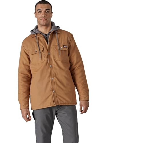 Dickies, Herren, Hemdjacke mit Fleecekapuze, legere Passform, BROWN DUCK, XL von Dickies