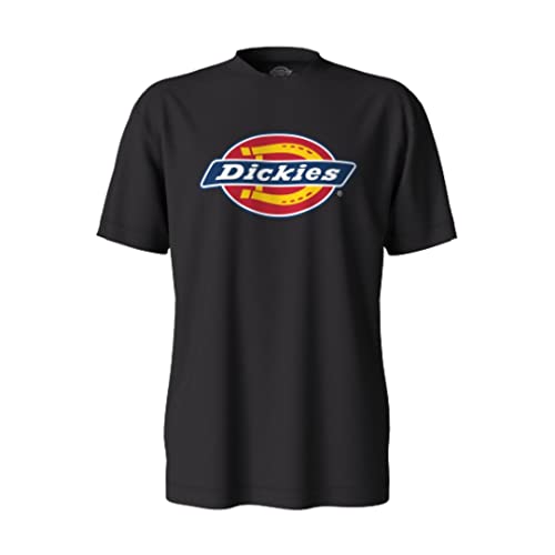 Dickies Herren Kurzärmeliges Dreifarbigem Logo T-Shirt, Schwarz gestrickt, XL von Dickies