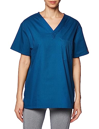 Dickies Herren Signature Scrubs Shirt mit V-Ausschnitt, Blau (Caribbean Blue), Mittel von Dickies