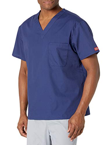 Dickies Herren Signature Scrubs Shirt mit V-Ausschnitt, Marineblau, L von Dickies