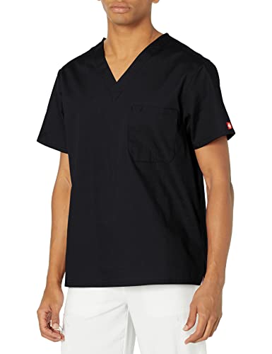 Dickies Herren Signature V-Ausschnitt Scrubs Shirt, schwarz, 4X-Groß von Dickies