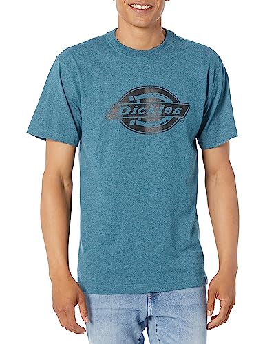 Dickies Herren T-Shirt mit schwerem Logo, kurzärmelig, Baltic Blue Single Dye, L von Dickies