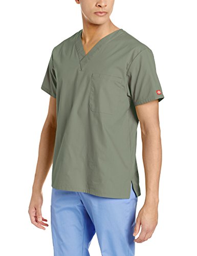 Dickies Herren Signature Scrubs Shirt mit V-Ausschnitt Medizinisches Schlupfhemd, olivgrün, XXXXX-Large von Dickies