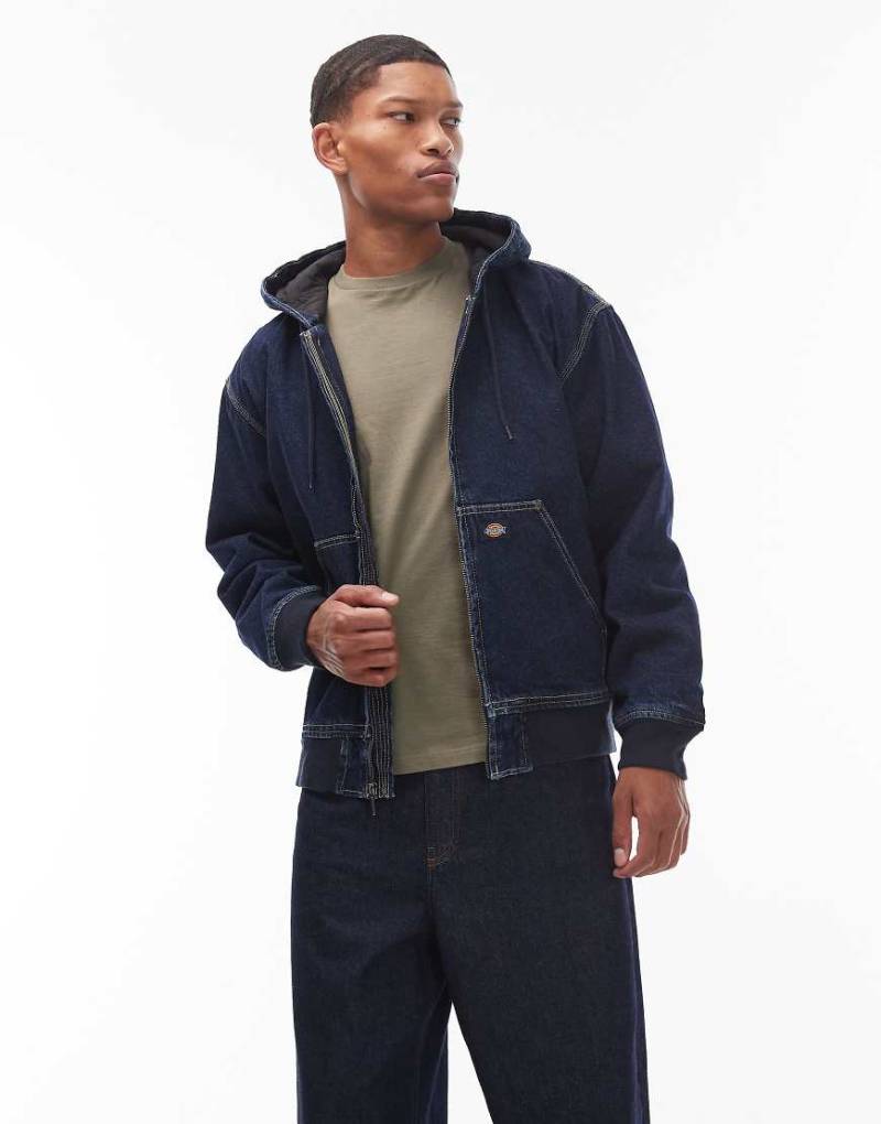Dickies - Hilham - Jeansjacke in dunklem Indigoblau mit Kapuze von Dickies