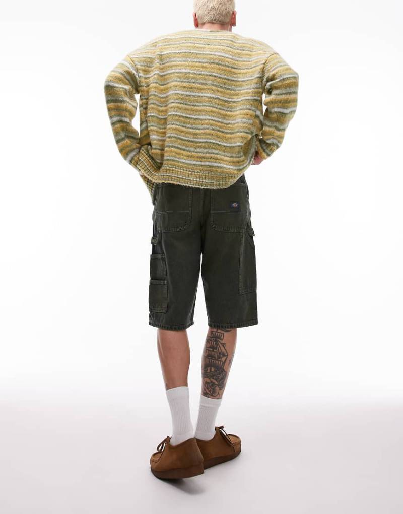 Dickies - Loose-Fit-Maler-Shorts aus Denim in gelbem Indigoblau-Weiß von Dickies