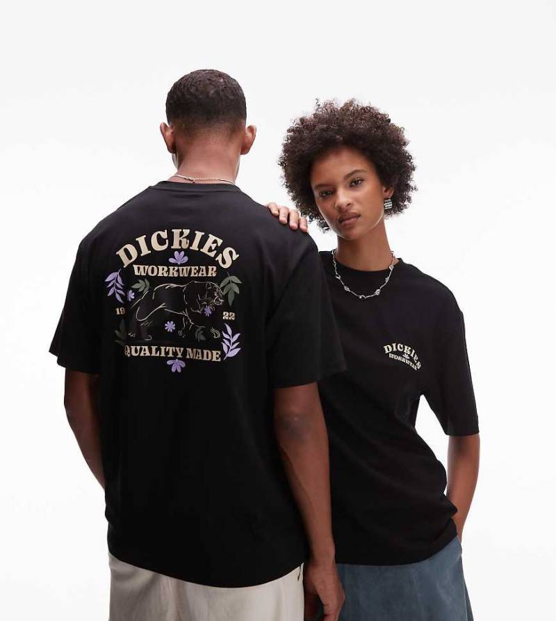 Dickies - Lucasville - T-Shirt in Schwarz mit Grafik und Animal-Print am Rücken, exklusiv bei ASOS von Dickies