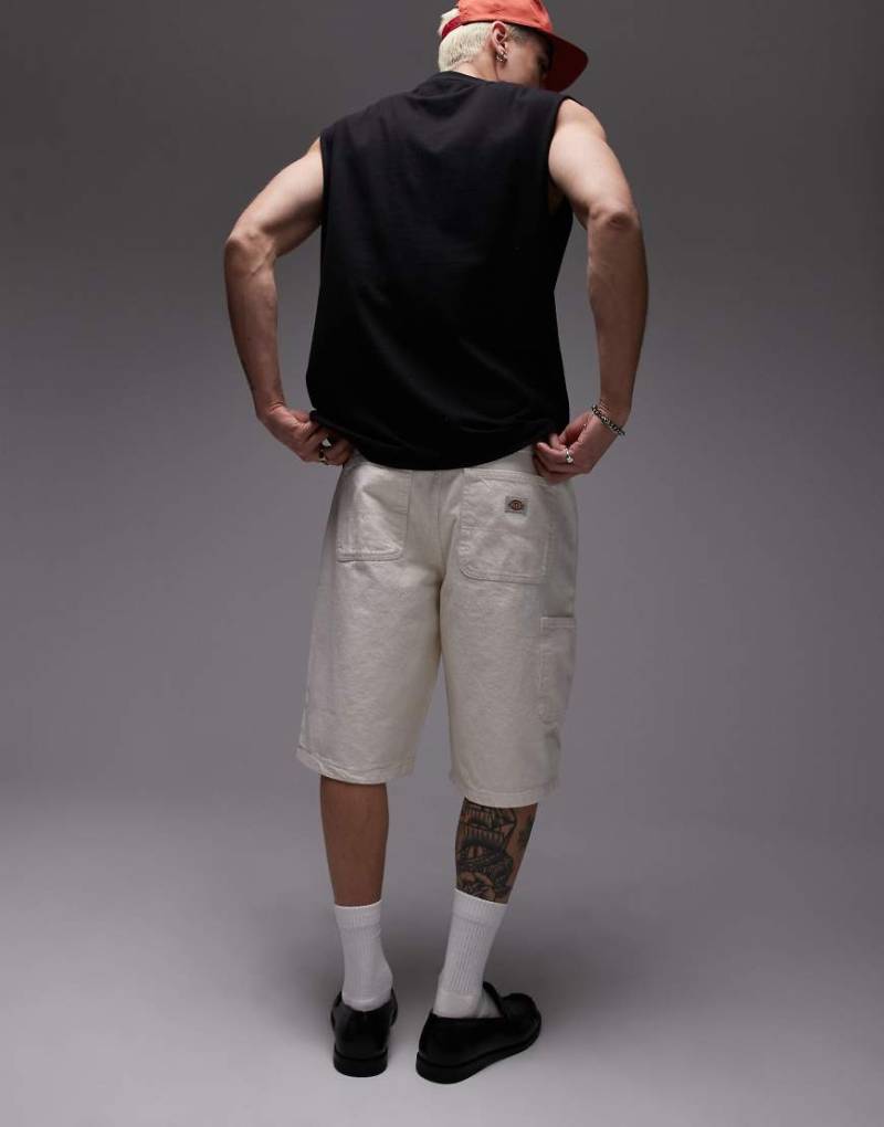 Dickies - Madison - Loose-Fit-Jeans-Shorts in Ecru-Weiß von Dickies