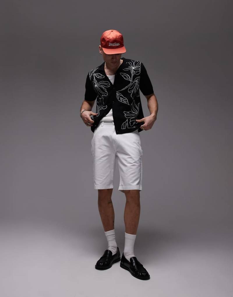 Dickies - Maler-Shorts in lockerer Passform in Weiß im Carpenter-Stil, 11 Zoll Schrittlänge von Dickies