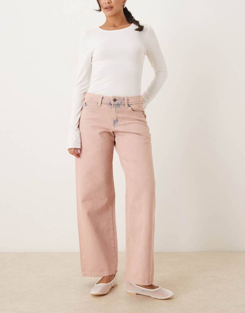 Dickies - Mechanic - Wide-Fit-Jeans aus Denim in gewaschenem Hellrosa von Dickies