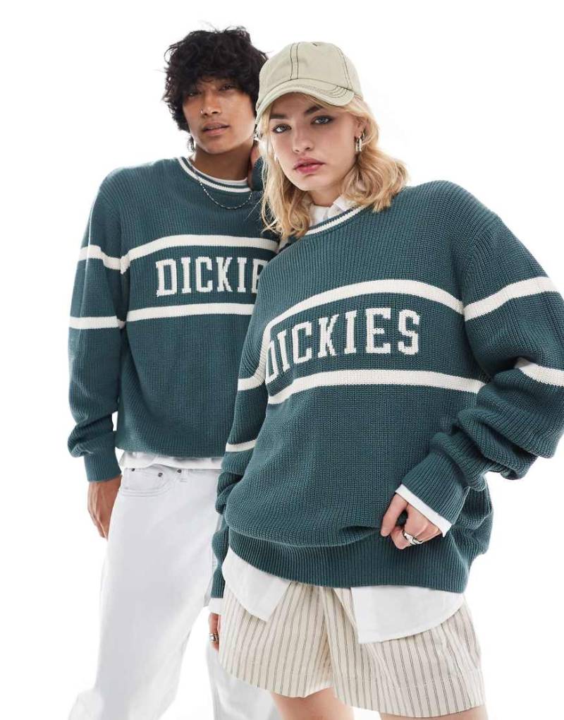 Dickies - Melvern - Strick-Sweatshirt in Dunkelgrün und gebrochenem Weiß, exklusiv bei ASOS Dickies - Melvern - Strick-Sweatshirt in Dunkelgrün und gebrochenem Weiß, exklusiv bei ASOS von Dickies