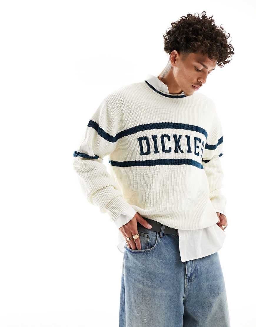 Dickies - Melvern - Strick-Sweatshirt in Ecru und Grün, exklusiv bei ASOS-Green von Dickies