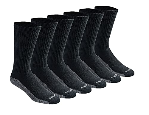 Dickies Men's Big & Tall Dri-tech Moisture Control Crew Socks Multipack, Black (6 Pairs), Shoe Size: 15-17 von Dickies