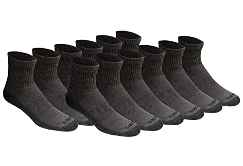 Dickies Men's Big & Tall Dri-tech Moisture Control Quarter Socks Multipack, Charcoal (12 Pairs), Shoe Size: 12-15 von Dickies
