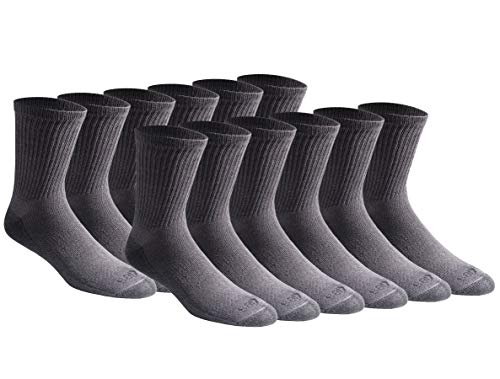 Dickies Men's Dri-tech Moisture Control Crew Socks (6, Comfort Length Charcoal (12 Pairs), Shoe Size: 6-12 von Dickies