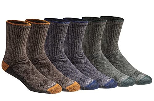 Dickies Dri-Tech Herren-Socken, feuchtigkeitsregulierend, mittlere Passform, bequeme Länge, erhältlich in M-XL (6, 12 Paar), Komfortlängenspitze (6 Paar), Large von Dickies