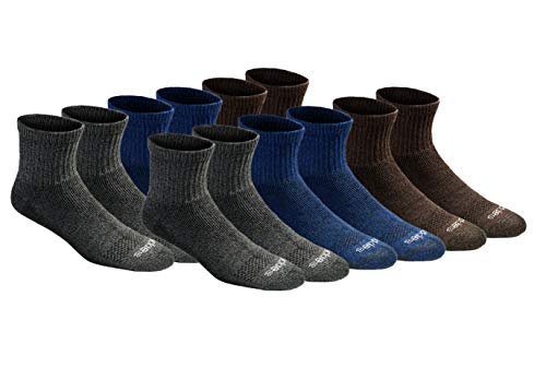 Dickies Men's Dri-tech Moisture Control Quarter Socks Multipack, Grey/Blue/Brown (12 Pairs), Shoe Size: 5-9 von Dickies