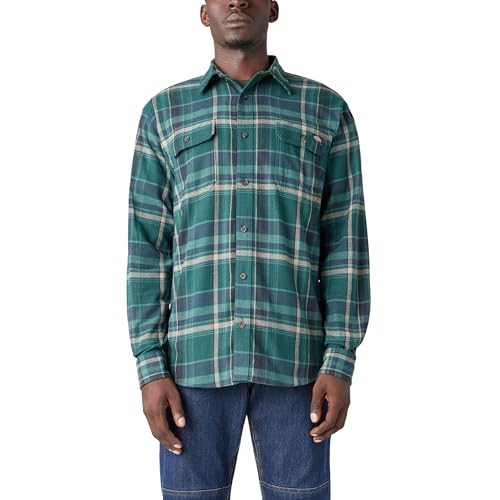 Dickies Men's Flex Flannel L/S Shirt, Forest Green Multi Plaid, XXL von Dickies