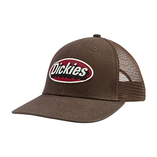 Dickies Men's Patch Logo Trucker Dark Brown (DB) Snapback Hat von Dickies