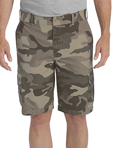 Dickies Men's Relaxed Fit 11 Lightweight Rip Stop Cargo Short, Stonewashed Pebble Brown/Black/Olive Camo, W32 von Dickies