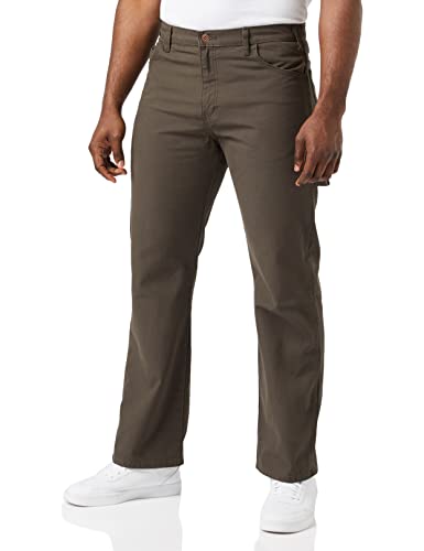 Dickies Men's Relaxed Straight Fit Lightweight Duck Carpenter Jean, Black Olive, 38W x 30L von Dickies