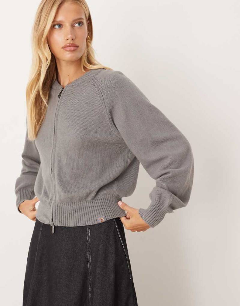 Dickies - Milan - Strickjacke in Dunkelgrau mit durchgehendem Reißverschluss von Dickies