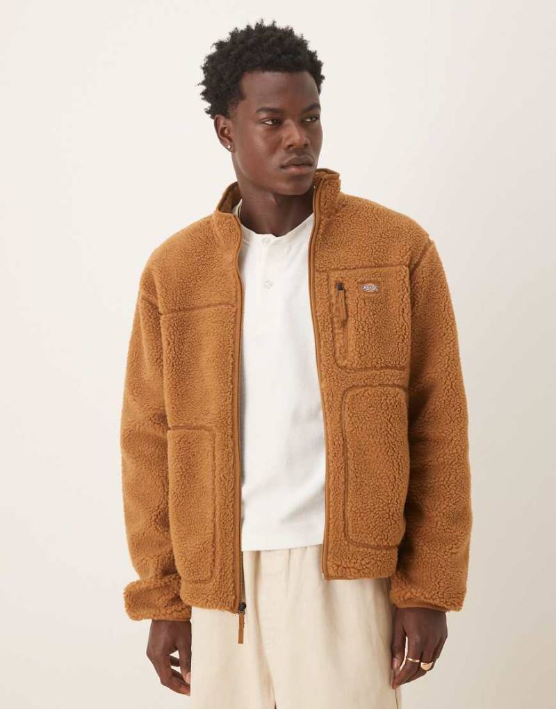 Dickies - Mount Hope - Fleece-Jacke in Mittelbraun von Dickies
