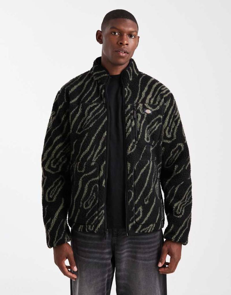Dickies - Mount Hope - Fleece-Jacke in Schwarz mit Printmuster von Dickies