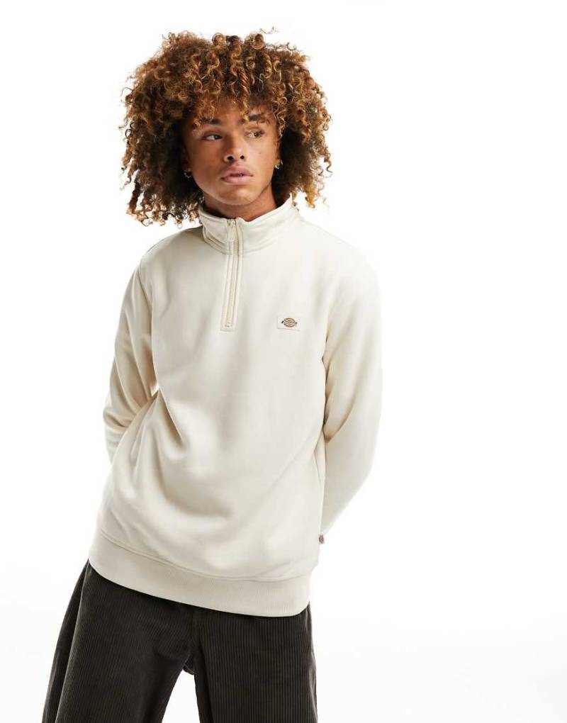 Dickies - Oakport - Fleece-Sweatshirt in Steingrau mit kurzem Reißverschluss-Neutral von Dickies