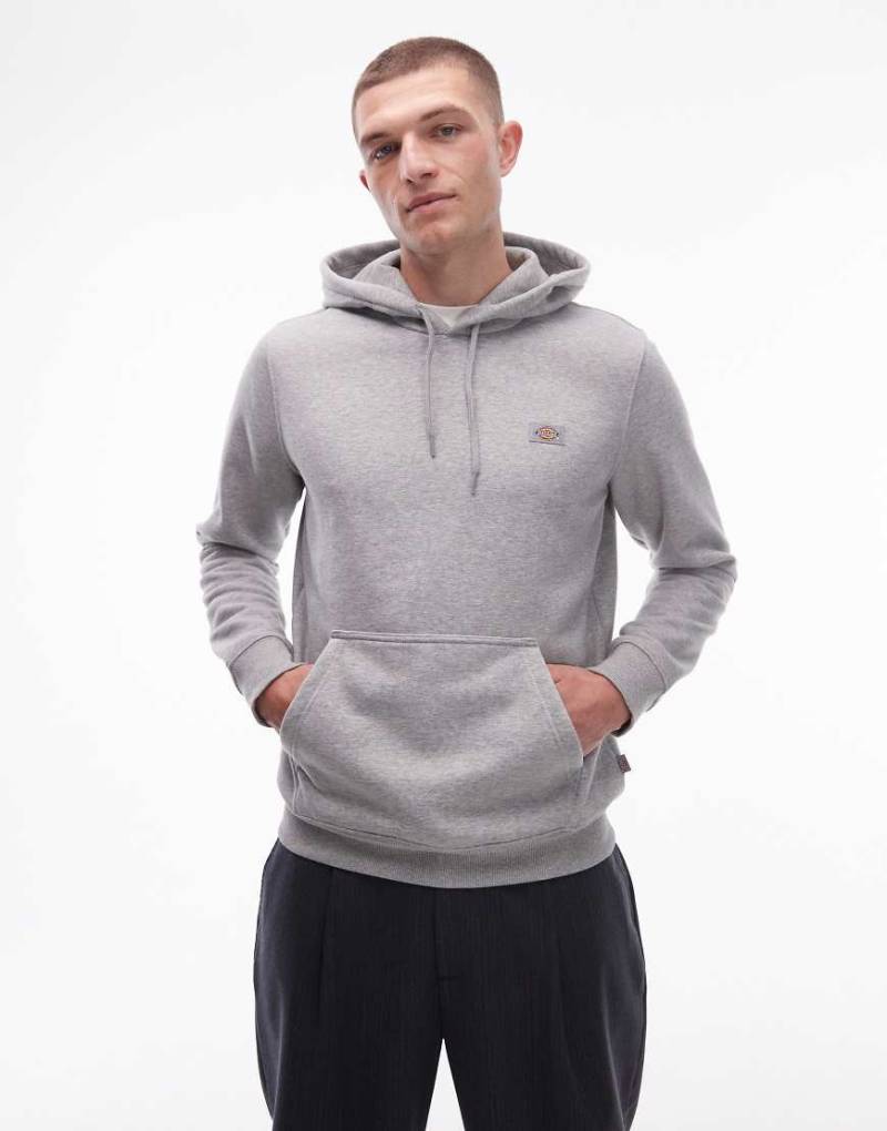 Dickies - Oakport - Kapuzenpullover in meliertem Grau mit kleinem Logo von Dickies