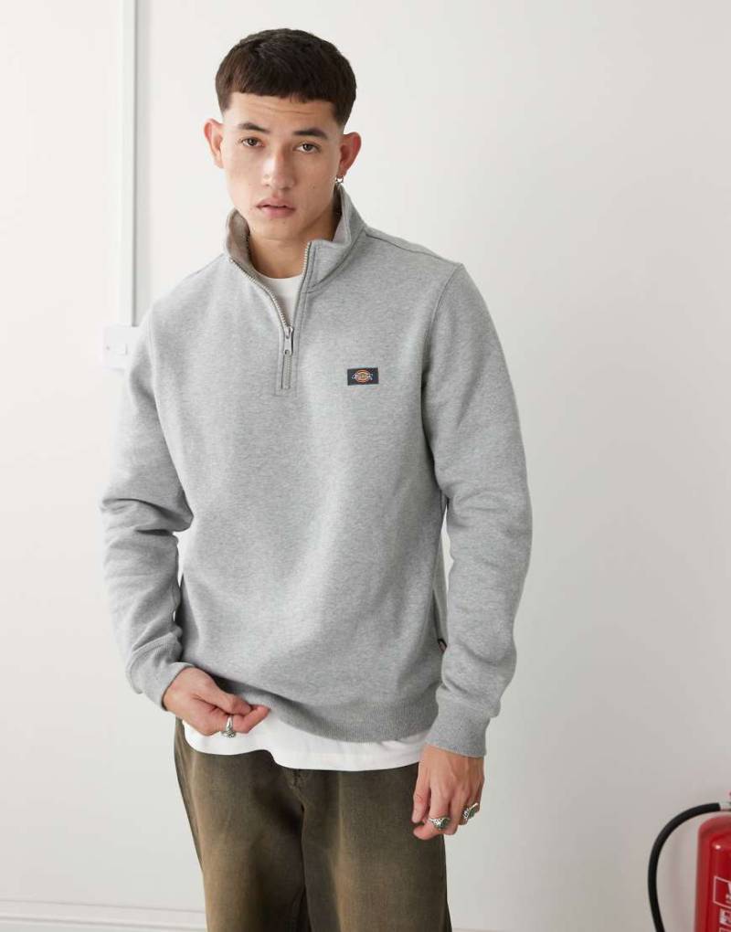 Dickies - Oakport - Sweatshirt in Grau mit 1/4-Reißverschluss von Dickies