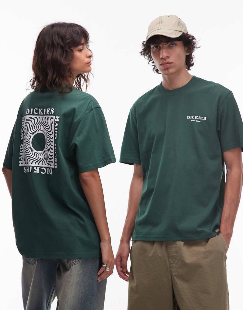 Dickies - Oatfield - T-Shirt in Dunkelgrün mit Rückenprint von Dickies
