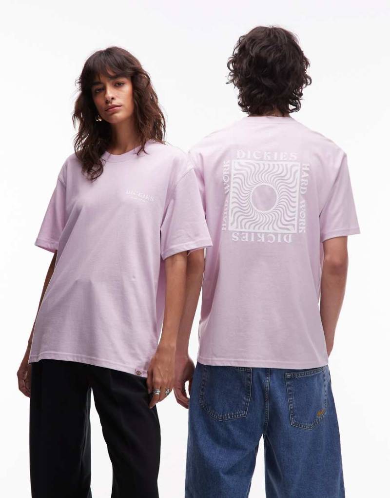 Dickies - Oatfield - T-Shirt in Hellrosa mit Grafikprint am Rücken von Dickies