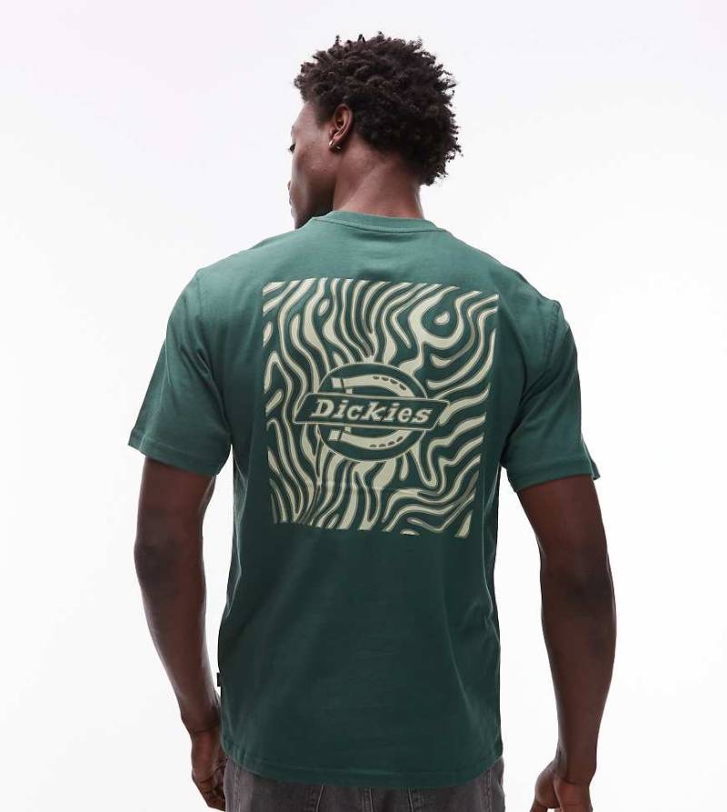 Dickies - Paradise - T-Shirt in Dunkelgrün mit abstraktem Grafikprint auf dem Rücken von Dickies