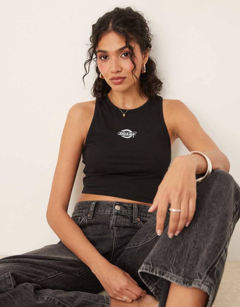Dickies - Powers - Trägertop in Schwarz mit mittigem Logo von Dickies