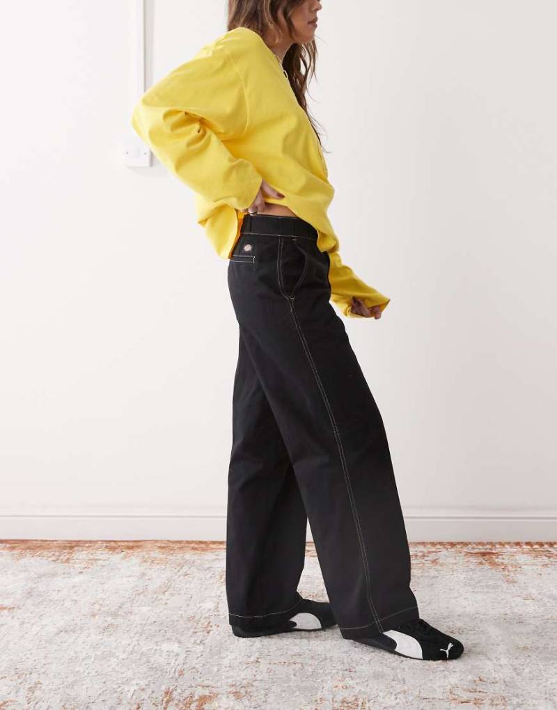 Dickies - Riverbend - Work-Hose in Schwarz mit lockerem, weitem Bein von Dickies