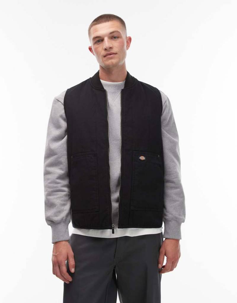 Dickies - Steppweste aus Leinen in Schwarz von Dickies