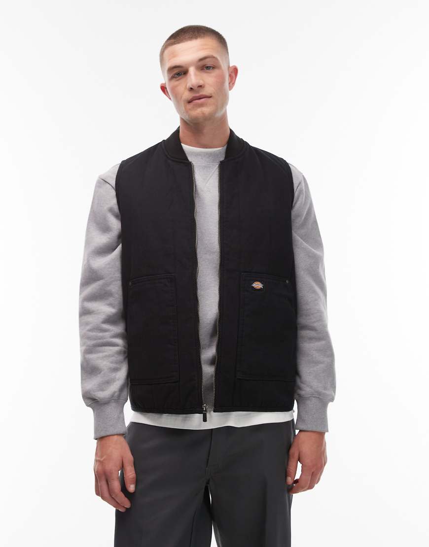 Dickies - Steppweste aus Leinen in Schwarz Dickies - Steppweste aus Leinen in Schwarz von Dickies