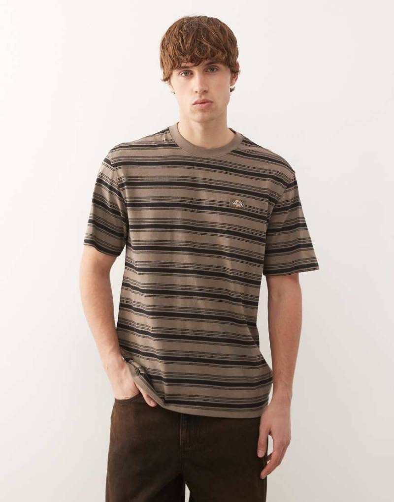Dickies - Stevensville - Gestreiftes T-Shirt in Braun-Brown von Dickies