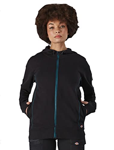 Dickies - Sweatshirt for Women, Performance Hooded Sweatshirt, Full Front Zip Opening, Black, L von Dickies