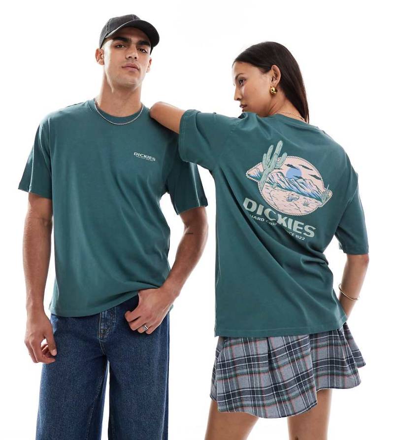 Dickies - T-Shirt in Dunkelgrün mit Western-Rückenprint, exklusiv bei ASOS von Dickies