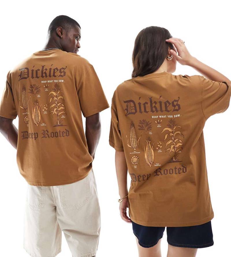 Dickies - T-Shirt in Hellbraun mit „Deep Rooted"-Rückenprint, exklusiv bei ASOS von Dickies