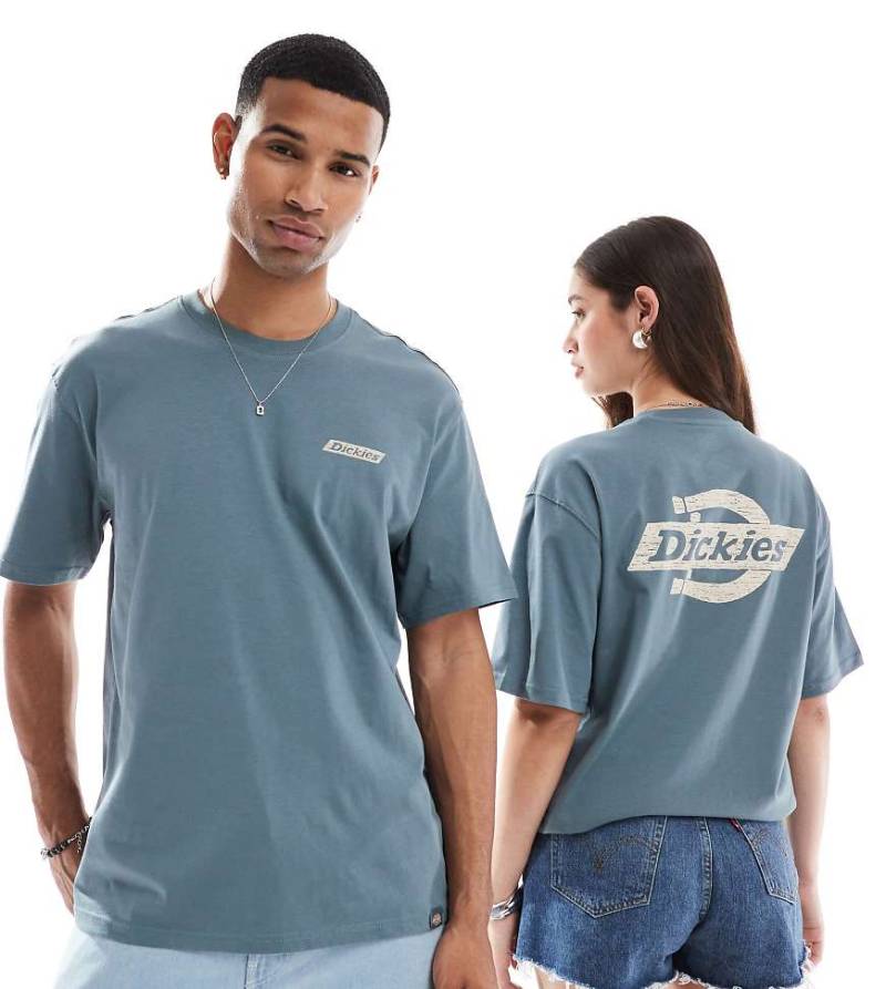 Dickies - T-Shirt in Mittelblau mit Heritage-Logoprint am Rücken, exklusiv bei ASOS von Dickies