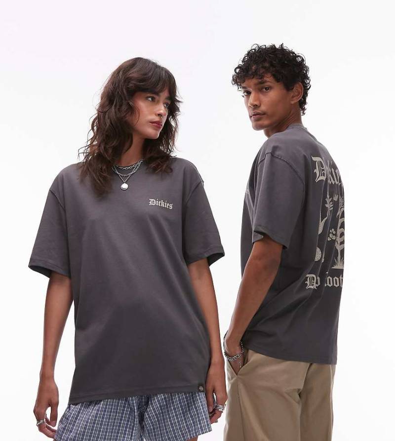 Dickies - T-Shirt in Schiefergrau mit „Deep Rooted"-Rückenprint, exklusiv bei ASOS von Dickies