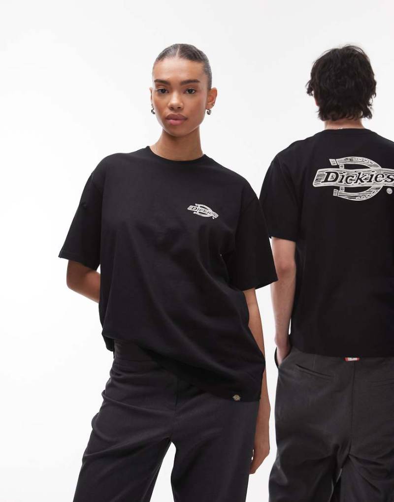 Dickies - T-Shirt in Schwarz mit Logo-Rückenprint in Holz-Optik von Dickies
