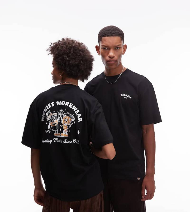 Dickies - T-Shirt in Schwarz mit Pizza-Rückenprint, exklusiv bei ASOS von Dickies