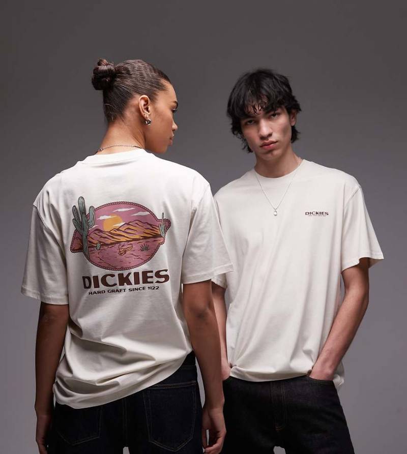 Dickies - T-Shirt in Wollweiß mit Western-Rückenprint - exklusiv bei ASOS von Dickies